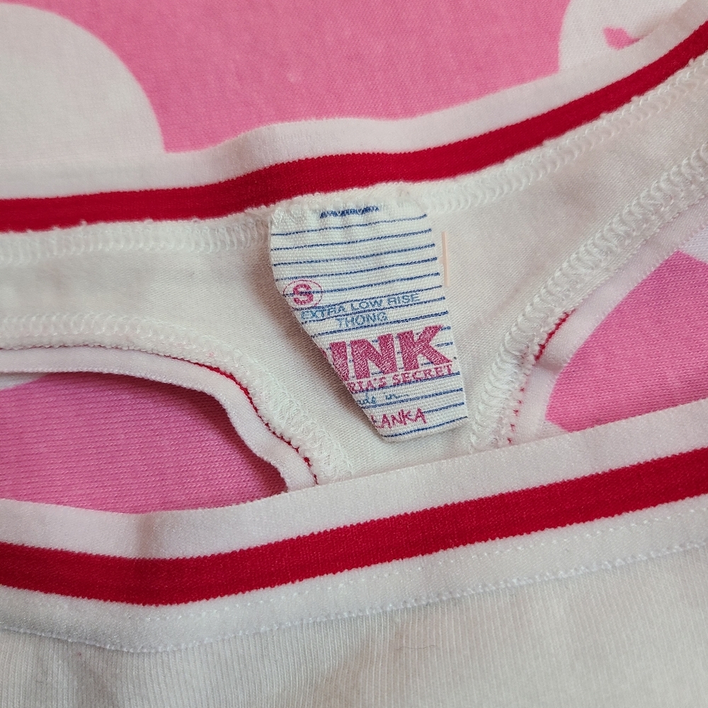 SOLD Rare VTG VS PINK Extra Low Rise Graphic Cotton Thong Panty Size Sm - Picture 5 of 6